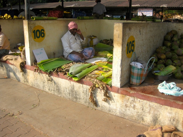 Banana leaf seller.